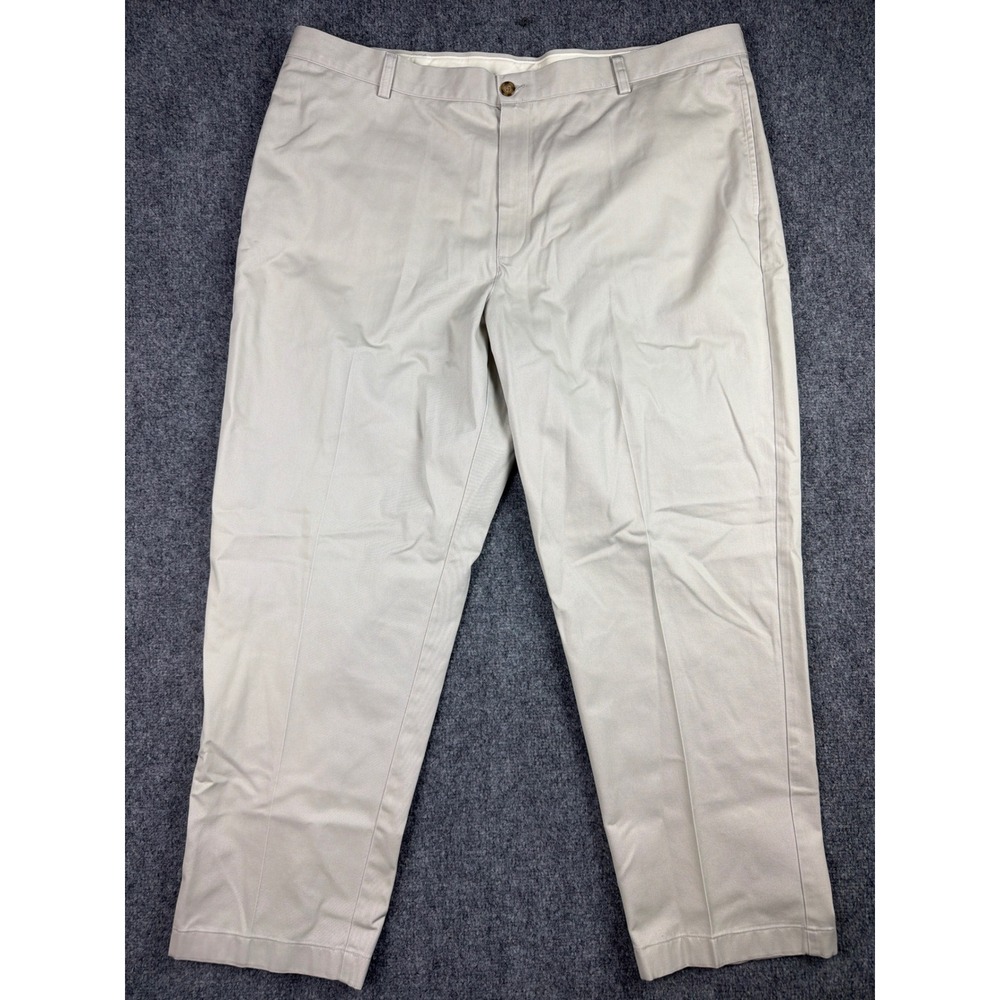 LL Bean Classic Fit Chino Pants Mens 44x30 Khaki Beige Cotton Twill 212330